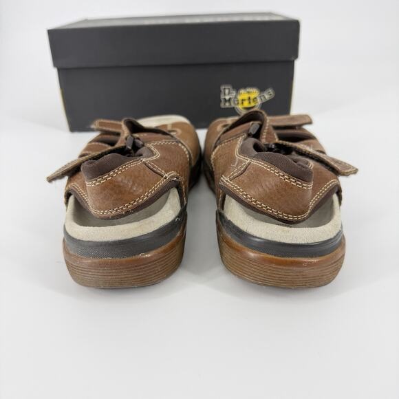 DR. MARTENS 8B38 BROWN LEATHER CROSSOVER FISHERMAN SANDALS SIZE 8 Men’s 9 Women main image 7